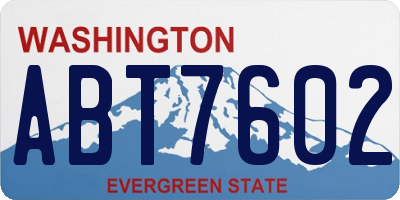 WA license plate ABT7602