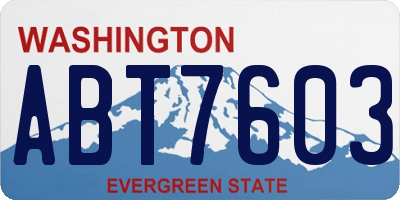 WA license plate ABT7603