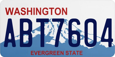 WA license plate ABT7604
