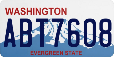 WA license plate ABT7608