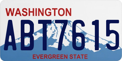 WA license plate ABT7615