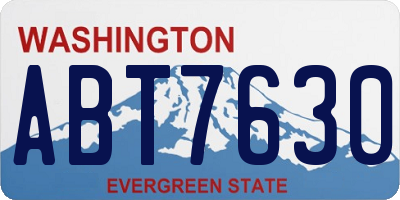 WA license plate ABT7630