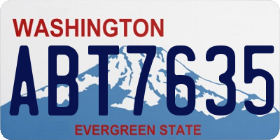 WA license plate ABT7635