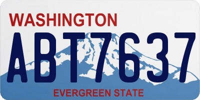 WA license plate ABT7637