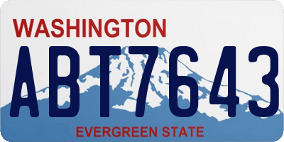 WA license plate ABT7643