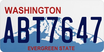 WA license plate ABT7647