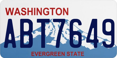 WA license plate ABT7649