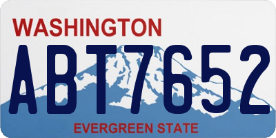 WA license plate ABT7652