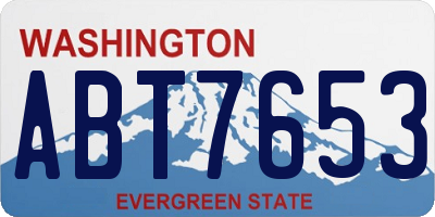 WA license plate ABT7653