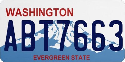 WA license plate ABT7663