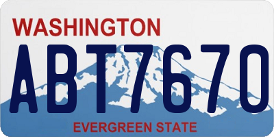 WA license plate ABT7670