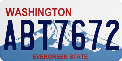 WA license plate ABT7672