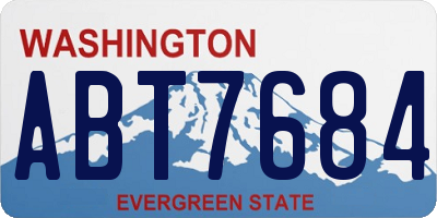 WA license plate ABT7684