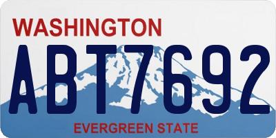 WA license plate ABT7692