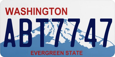 WA license plate ABT7747