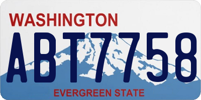 WA license plate ABT7758
