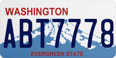 WA license plate ABT7778