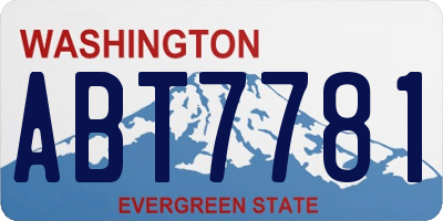 WA license plate ABT7781