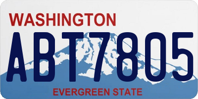 WA license plate ABT7805