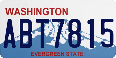WA license plate ABT7815