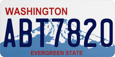 WA license plate ABT7820