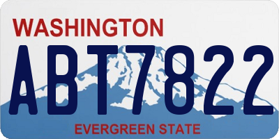 WA license plate ABT7822