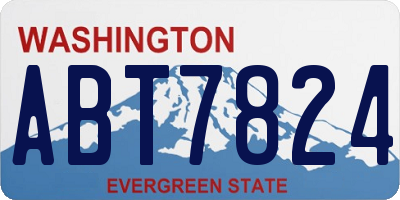 WA license plate ABT7824