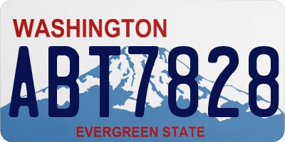 WA license plate ABT7828
