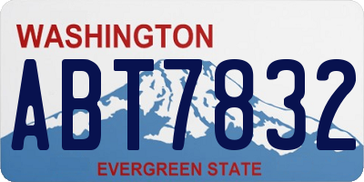 WA license plate ABT7832