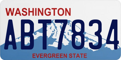 WA license plate ABT7834