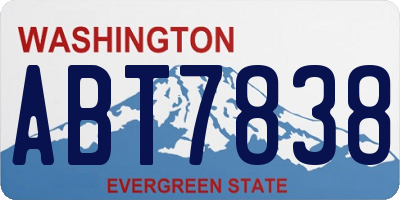 WA license plate ABT7838