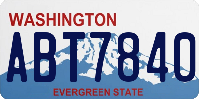 WA license plate ABT7840