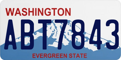 WA license plate ABT7843