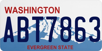 WA license plate ABT7863