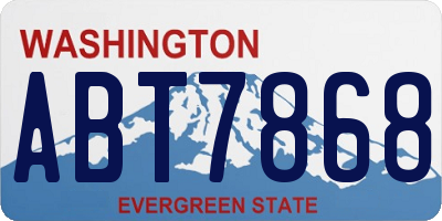 WA license plate ABT7868
