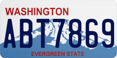 WA license plate ABT7869