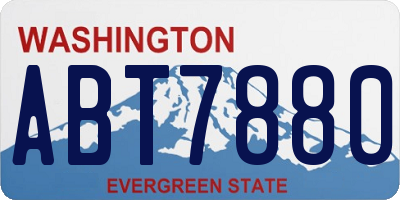 WA license plate ABT7880