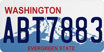 WA license plate ABT7883