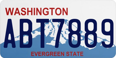 WA license plate ABT7889