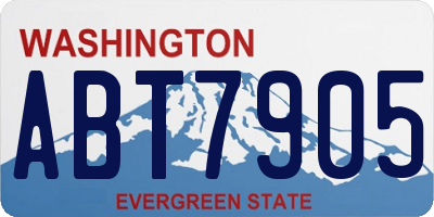 WA license plate ABT7905