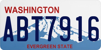 WA license plate ABT7916