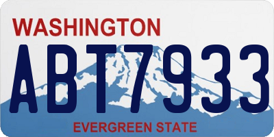 WA license plate ABT7933