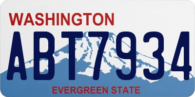 WA license plate ABT7934