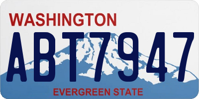 WA license plate ABT7947