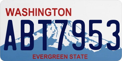 WA license plate ABT7953