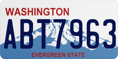 WA license plate ABT7963