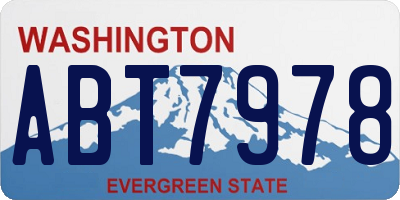 WA license plate ABT7978