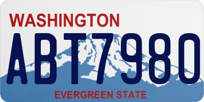 WA license plate ABT7980