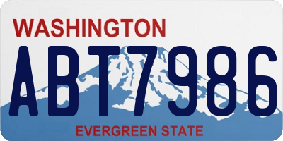 WA license plate ABT7986