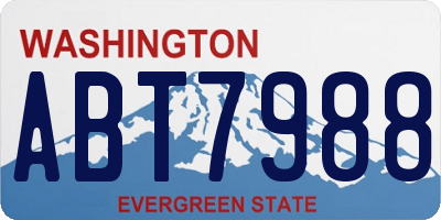 WA license plate ABT7988